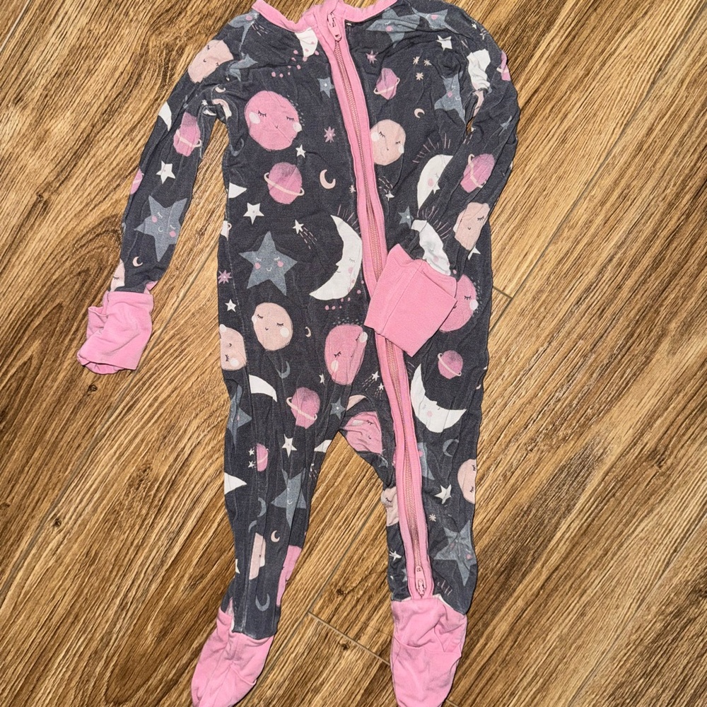 Little Sleepies "Pink To The Moon" Zippy - 0-3 Months